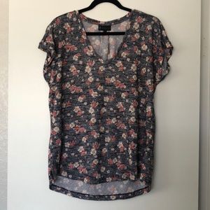 Blue flowered blouse